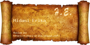 Hidasi Erika névjegykártya